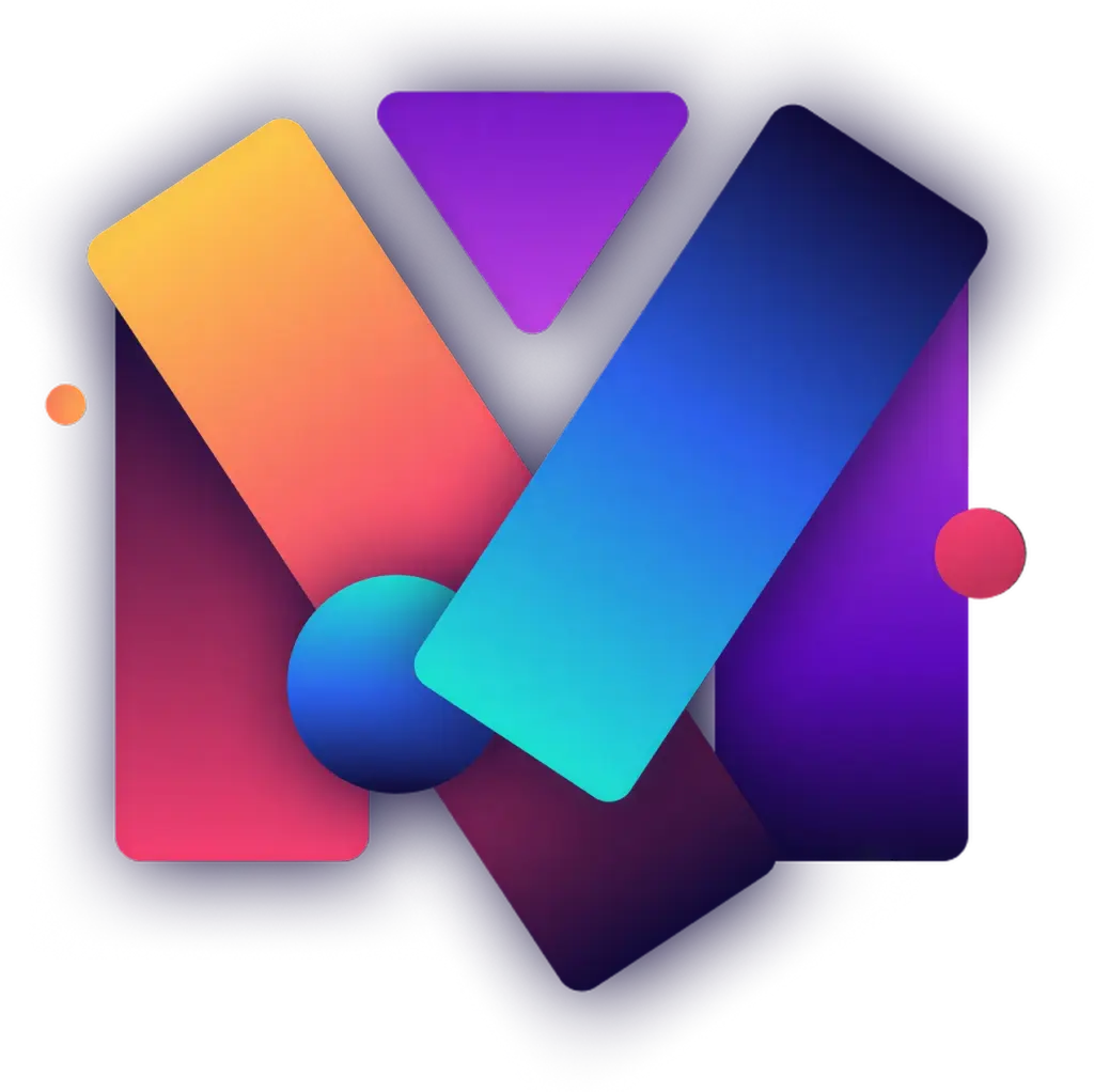 Marketing Hub – gradientová geometrická kompozice