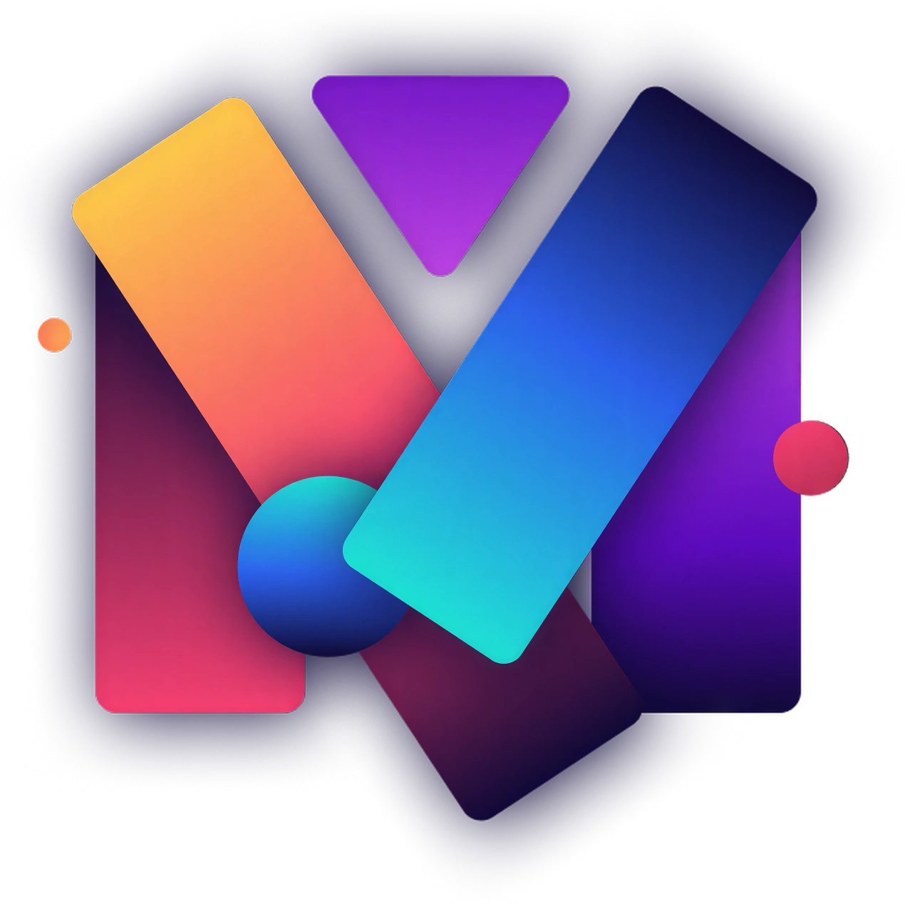 Marketing Hub – gradientová geometrická kompozice