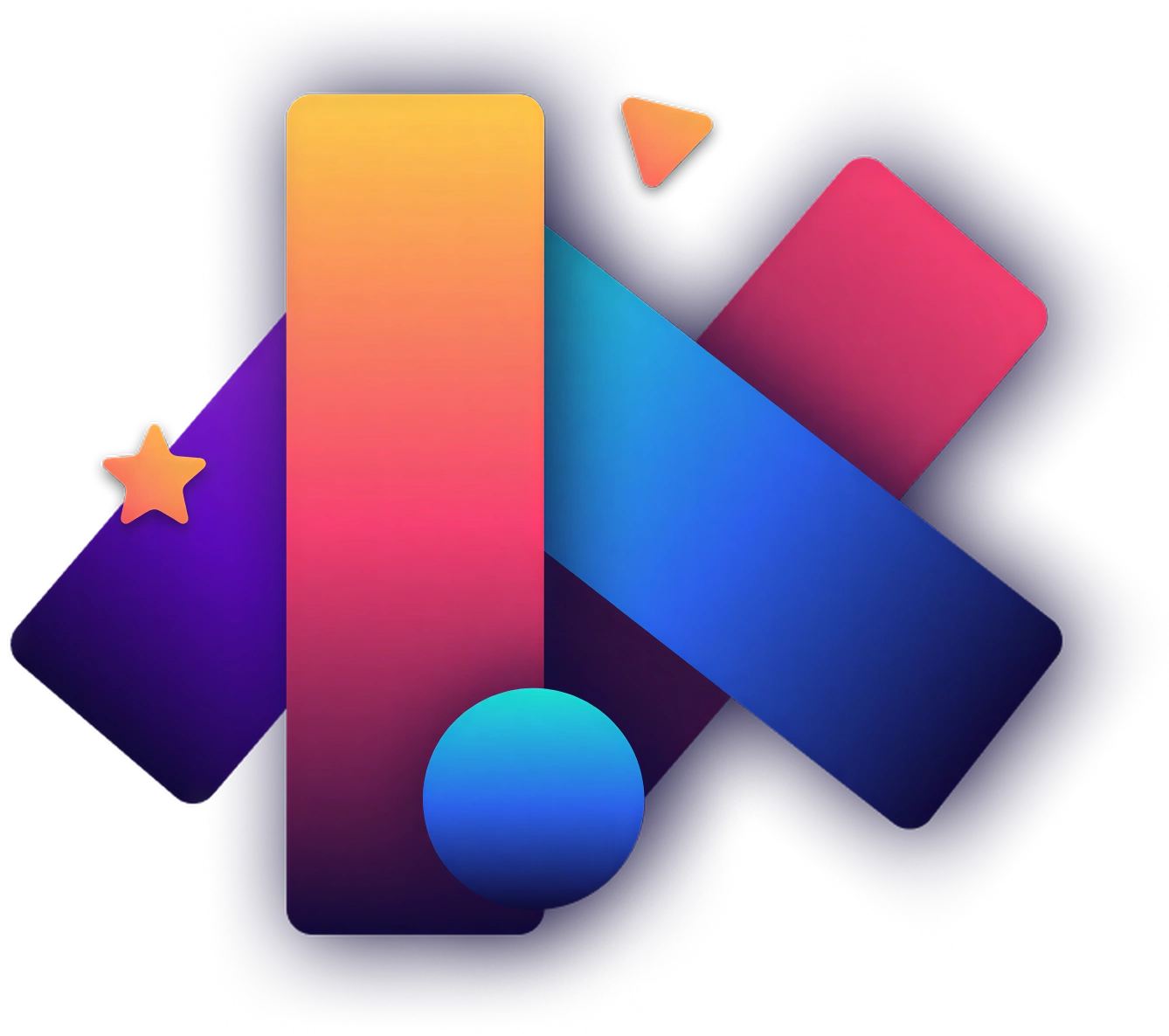 Product Studio – gradientová geometrická kompozice