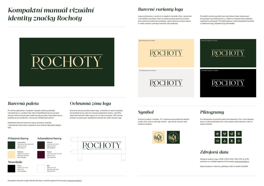 Minimanuál značky Rochoty – logo, barvy a typografie