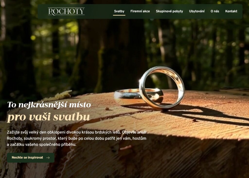 Web Rochoty – stránka Svatby