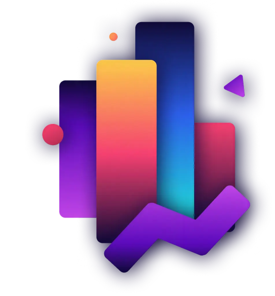 Strategy & Insights – gradientová geometrická kompozice