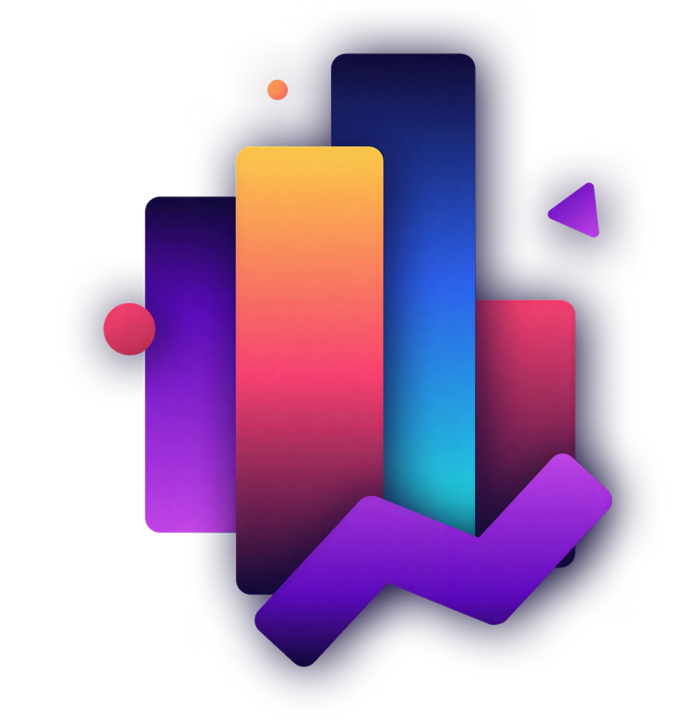 Strategy & Insights – gradientová geometrická kompozice